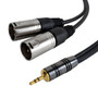 10ft Premium Y-Splitter 3.5mm to 2x XLR Male Unbalanced Cable ( Fleet Network )