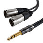 1.5ft Premium Y-Splitter TRS to 2x XLR Male Unbalanced Cable (FN-TRS-2XLRM-01.5)