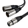 1ft Premium XLR Female to 2x XLR Male Balanced Splitter Cable (FN-XLR-FMM-01)