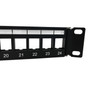 24-port Shielded Angled Keystone Patch Panel 19 Rackmount 1U with Cable Manager - Unloaded FN-PP-24KAS-1U