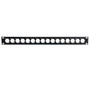 16-port D-cut patch panel, 19 inch rackmount 1U - Unloaded (FN-PP-XLR16-UL)