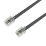 1ft RJ11 Modular Data Cable Straight Through 6P4C - Silver Satin (FN-PH-100-01SL)