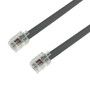 1ft RJ12 Modular Telephone Cable Cross-Wired 6P6C - Silver Satin (FN-PH-210-01SL)
