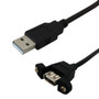 1ft USB 2.0 A Male to A Panel Mount Female Hi-Speed Cable - Black ( Fleet Network )