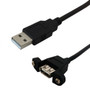 6ft USB 2.0 A Male to A Panel Mount Female Hi-Speed Cable - Black (FN-USB-252-06)