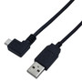 1ft USB 2.0 A Straight Male to Micro-B Right Angle Cable - Black ( Fleet Network )