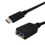 1ft USB 3.1 Type-C Male to A Female Cable 5G 3A - Black (FN-USB-325-01)