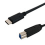 6ft USB 3.1 Type-C Male to B Male Cable 5G 3A - Black ( Fleet Network )
