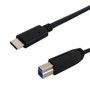 1.5ft USB 3.1 Type-C male to B male cable 10G 3A - Black ( Fleet Network )