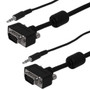 15ft Premium Ultra-Thin LCD SVGA + 3.5mm Audio Cable HD15 Male to Male CL2/FT4 Rated ( Fleet Network )