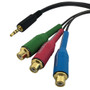 1ft 3.5mm 4C Male to 3x RCA Female Cable (Component Samsung Dongle) ( Fleet Network )