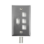 1-Port DB9 size cutout  3 x Keystone Stainless Steel Wall Plate FN-WP-102-SS
