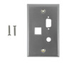 Wall plate Single Gang 1x DB9 1x 38 inch 1x Keystone - Stainless Steel FN-WP-105-SS
