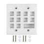 Wall Plate 10-Port Keystone  1-Port Dual Keystone Double Gang - White FN-WP-10P1D-WH