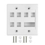 Wall Plate, 6-Port Keystone + 1-Port Dual Keystone, Double Gang - White (FN-WP-6P1D-WH)