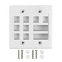 Wall Plate, 8-Port Keystone + 2-Port Dual Keystone, Double Gang - White (FN-WP-8P2D-WH)