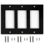 Decora Triple Gang Wall Plate - Black (FN-WP-D3-BK)
