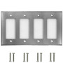 Decora Four Gang Wall Plate - Stainless Steel (FN-WP-D4-SS)