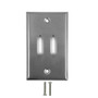 Wall plate, 2-port DVI, Stainless Steel (FN-WP-DVI2-SS)