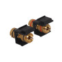 Banana Clip Female/Female Keystone wall plate Insert (Pair, Black/Red), Gold Plated - Black ( Fleet Network )