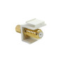 RCA Female to F-Type Female Keystone Wall Plate Insert, Gold Plated - White (FN-WP-IN-FR-WH)