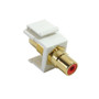 RCA Female/Female Keystone Wall Plate Insert White, Gold Plated - Red (FN-WP-IN-RCA-RD)