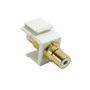 RCA Female/Female Keystone Wall Plate Insert White, Gold Plated - White ( Fleet Network )