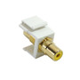 RCA Female/Female Keystone Wall Plate Insert White, Gold Plated - Yellow (FN-WP-IN-RCA-YL)