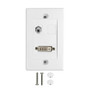 1-Port DVI + 1-Port 3.5mm Wall Plate Kit - White (FN-WPK-DVIS)