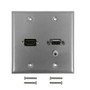 VGA, HDMI, 3.5mm Double Gang Wall Plate Kit - Stainless Steel (FN-WPK-SS-210)