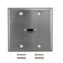 VGA Double Gang Wall Plate Kit - Stainless Steel ( Fleet Network )