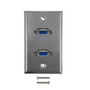 2-Port VGA Wall Plate Kit - Stainless Steel ( Fleet Network )