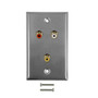 RCA Composite + Left/Right Audio Single Gang Wall Plate Kit - Stainless Steel (FN-WPK-SSYLA)