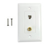 Single gang decora style 1x coax 1x telephone wall plate 6P4C - White (FN-WPK-TELTVF-WH)