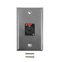 1x TRS Locking Female Single Gang SS Wall Plate Kit - Stainless Steel FN-WPK-TRS-1F