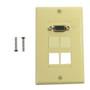 1-Port VGA Wall Plate Kit Decora Ivory (with 4x Keystone inserts) (FN-WPK-VGA4-D-IV)