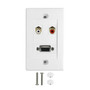 1-Port VGA  LeftRight Audio Wall Plate Kit - White FN-WPK-VGAA