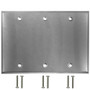 Triple Gang Stainless Steel Wall Plate - Solid ( Fleet Network )