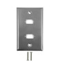 2-Port DB9 size cutout Stainless Steel Wall Plate (FN-WP-VGA2-SS)