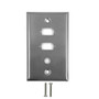 2-Port DB9 size cutout + 3/8 inch hole Stainless Steel Wall Plate ( Fleet Network )