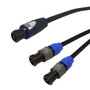 10ft Premium Phantom Cables 4-Pole speakON to 2 x 2-Pole speakON Speaker Cable 14AWG FT4 ( Fleet Network )