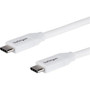 StarTechcom 2m 6 ft USB C to USB C Cable w 5A PD - MM - White - USB 20 - USB-IF Certified - USB Type C Cable - USB C Charging - C USB2C5C2MW