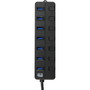 Adesso AUH-3070P - 7-Port USB 3.0 Hub with Individual Power Switch &amp; Power Adapter - USB - External - 7 USB Port(s) - 7 USB 3.0 - (AUH-3070P)