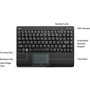 Adesso Wireless Mini Touchpad Keyboard - Wireless Connectivity - RF - USB Interface - 87 Key - English (US) - TouchPad - Windows - - (WKB-4110UB)