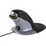 Fellowes Penguin Ambidextrous Vertical Mouse - Wired Small - Laser - Cable - Black, Silver - 1 Pack - 1200 dpi - Symmetrical (Fleet Network)