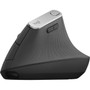 Logitech MX Vertical Advanced Ergonomic Mouse - Optical - CableWireless - BluetoothRadio Frequency - Graphite - USB Type C - 4000 - 910-005447