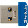 Verbatim 64GB Store 'n' Stay Nano USB 3.0 Flash Drive - Blue - 64 GB - USB 3.0 - Blue - Lifetime Warranty (98711)