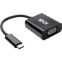 Tripp Lite USB-C to VGA Adapter, Thunderbolt 3 - M/F, USB 3.1, 1080p, Black - 6" USB/VGA Video Cable for Smartphone, Chromebook, Video (Fleet Network)