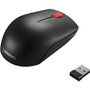 Lenovo Essential Compact Wireless Mouse - Optical - Radio Frequency - Black - USB - 1000 dpi - Notebook, Computer (Fleet Network)