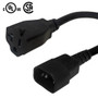 1ft 5-15/20R to IEC C14 Power Cable - 14AWG SJT (FN-PW-1065C-01)